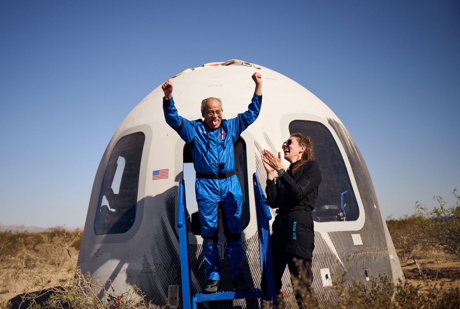 Ed Dwight emerges from the Blue Origin NS-25 capsule after he and five other tourists <a href="index.php?page=&url=https%3A%2F%2Fwww.cnn.com%2F2024%2F05%2F19%2Fworld%2Fblue-origin-rocket-ns-25-mission-scn%2Findex.html" target="_blank">were launched to the edge of space</a> on Sunday, May 19. Dwight, a 90-year-old retired Air Force captain, was selected by President John F. Kennedy in 1961 to be the nation's first Black astronaut candidate. Despite completing training at the Aerospace Research Pilot School and receiving an Air Force recommendation, Dwight ultimately didn't make the NASA Astronaut Corps. He went on to become an entrepreneur and a sculptor; a new National Geographic documentary on Black astronauts, "The Space Race," highlights Dwight's pioneering story.