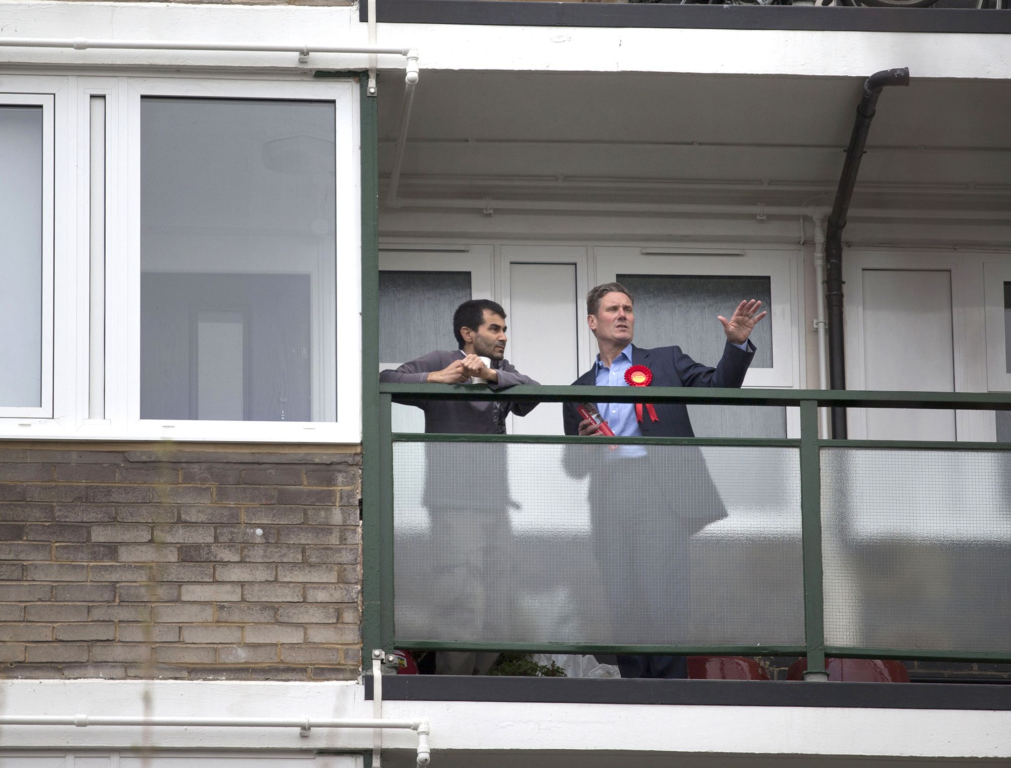 Starmer, right, campaigns for Parliament in April 2015.