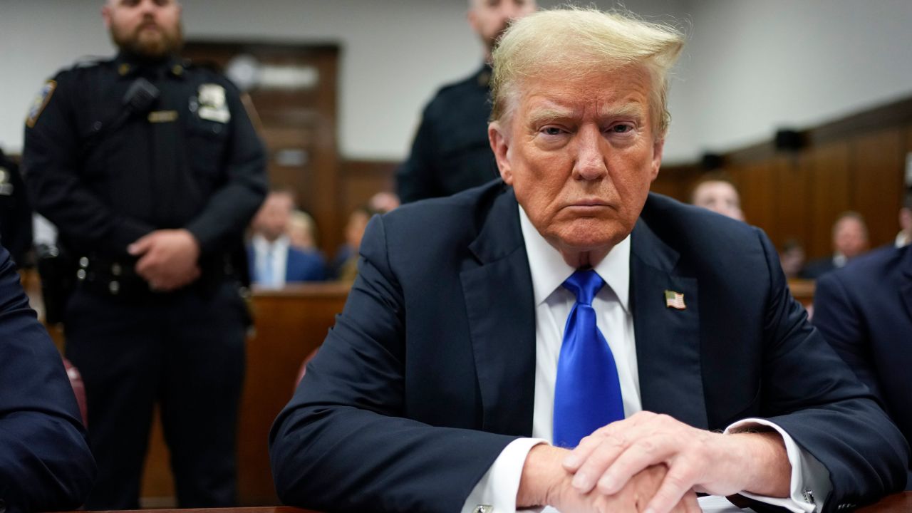 Former President Donald Trump appears in Manhattan Criminal Court, Thursday, May 30, 2024, in New York. Jury deliberations in Donald Trump's criminal hush money trial enter a second day as jurors navigate the weighty task of evaluating the former president's guilt and innocence alongside the facts of the case. (AP Photo/Seth Wenig, Pool)