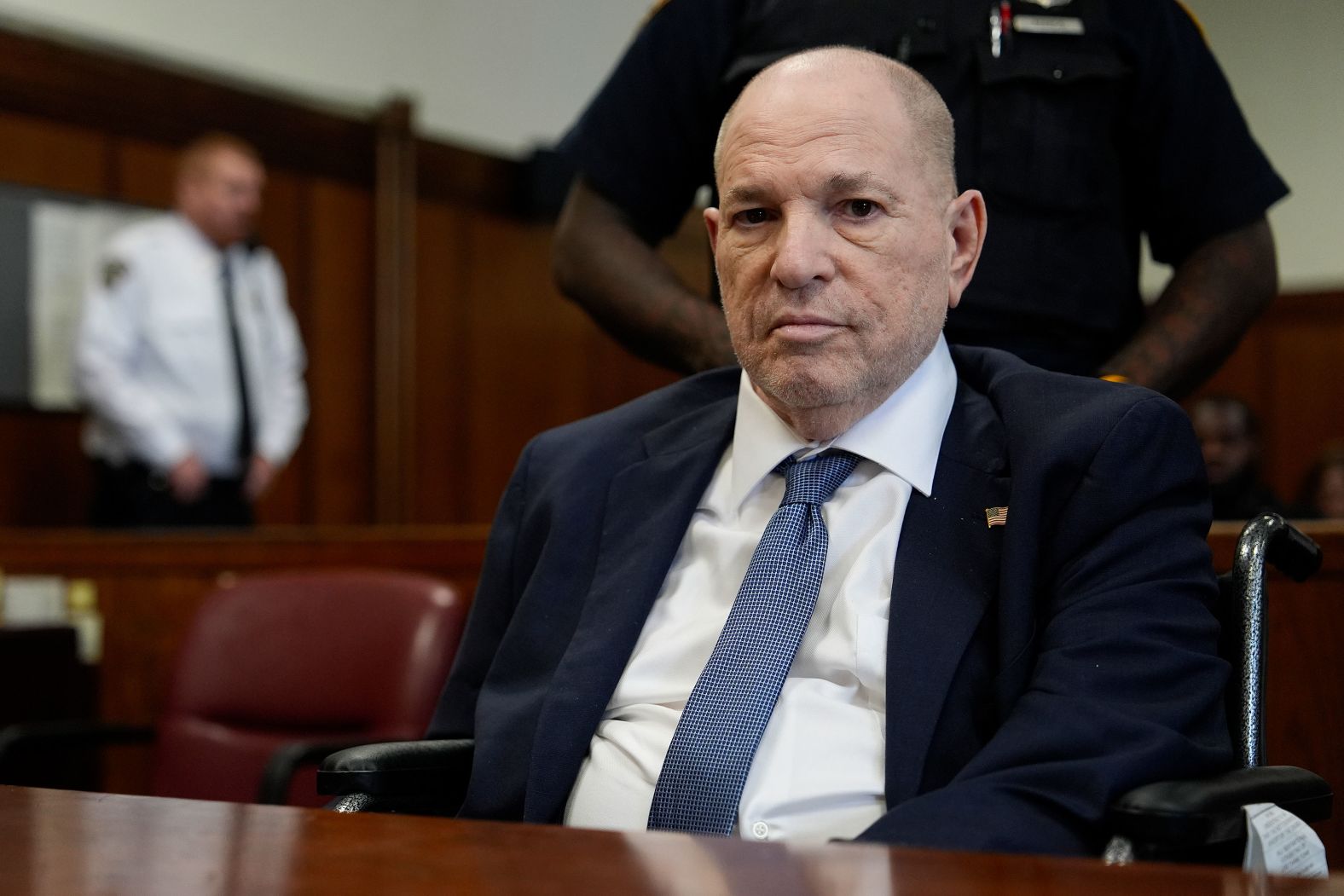 Former film producer Harvey Weinstein attends a discovery hearing in New York on Wednesday, May 29, ahead of his retrial for sexual assault charges. <a href="index.php?page=&url=https%3A%2F%2Fwww.cnn.com%2F2024%2F05%2F29%2Fus%2Fharvey-weinstein-ny-court-appearance%2Findex.html" target="_blank">The hearing</a> came just over a month after the New York Court of Appeals overturned his 2020 rape conviction and ordered a new trial. Weinstein has maintained his innocence and denied any nonconsensual sexual activity.