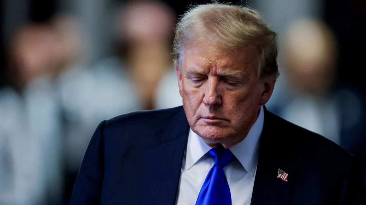 Former US President Donald Trump leaves the courthouse after a jury found him guilty of all 34 felony counts in his criminal trial at New York State Supreme Court in New York, New York, USA, 30 May 2024. Trump faced 34 felony counts of falsifying business records related to payments made to adult film star Stormy Daniels during his 2016 presidential campaign.     JUSTIN LANE/Pool via REUTERS