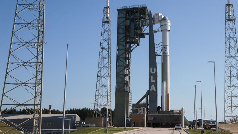 The Starliner spacecraft sits atop a United Launch Alliance Atlas V rocket at Space Launch Complex 41 on May 31 as preparations are made for NASA's Boeing Crew Flight Test.