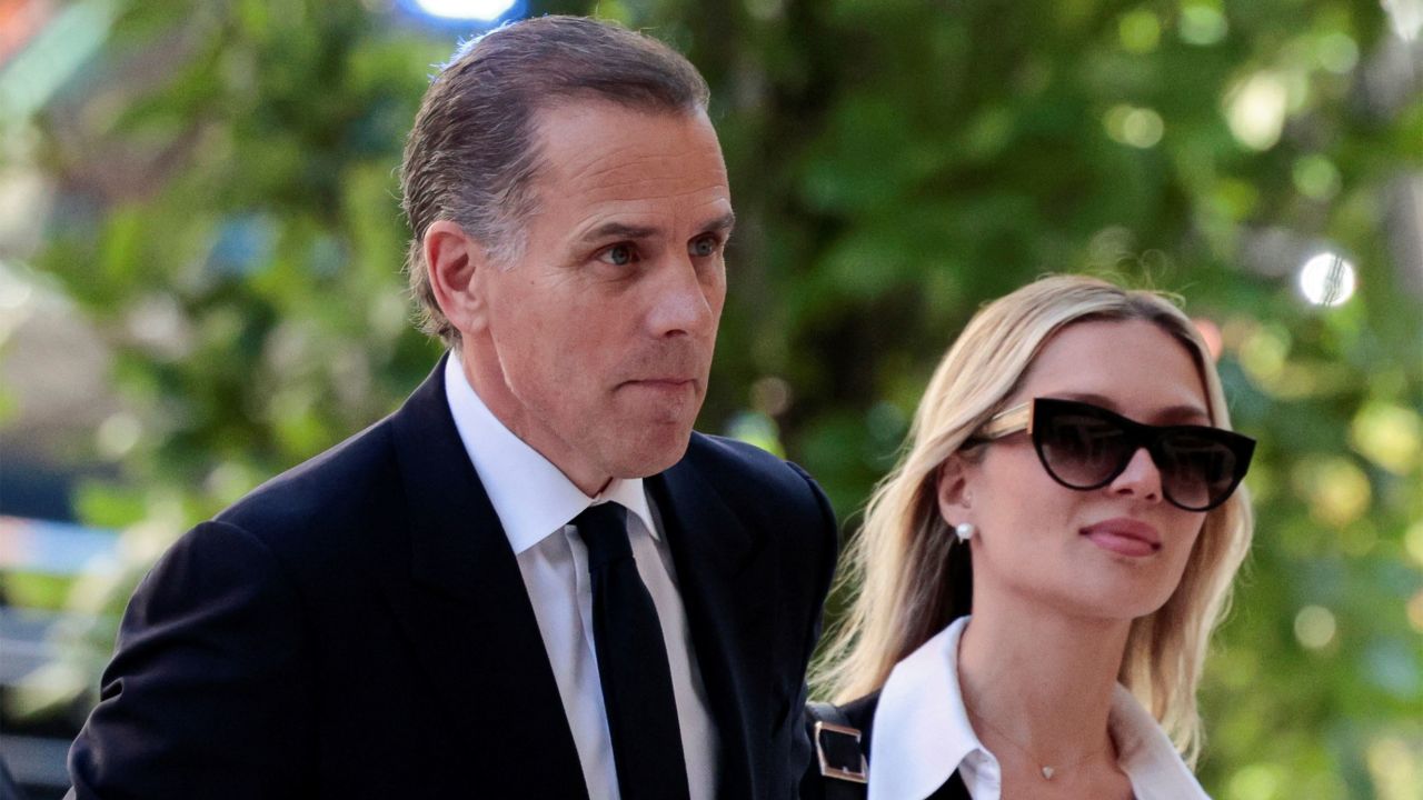 Hunter Biden arrives with his wife Melissa Cohen Biden at the federal court for his trial on criminal gun charges in Wilmington, Delaware, on June 10, 2024.