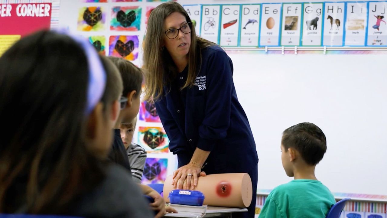 Dr. Gupta interviews a trauma nurse who is teaching kids to do the ...