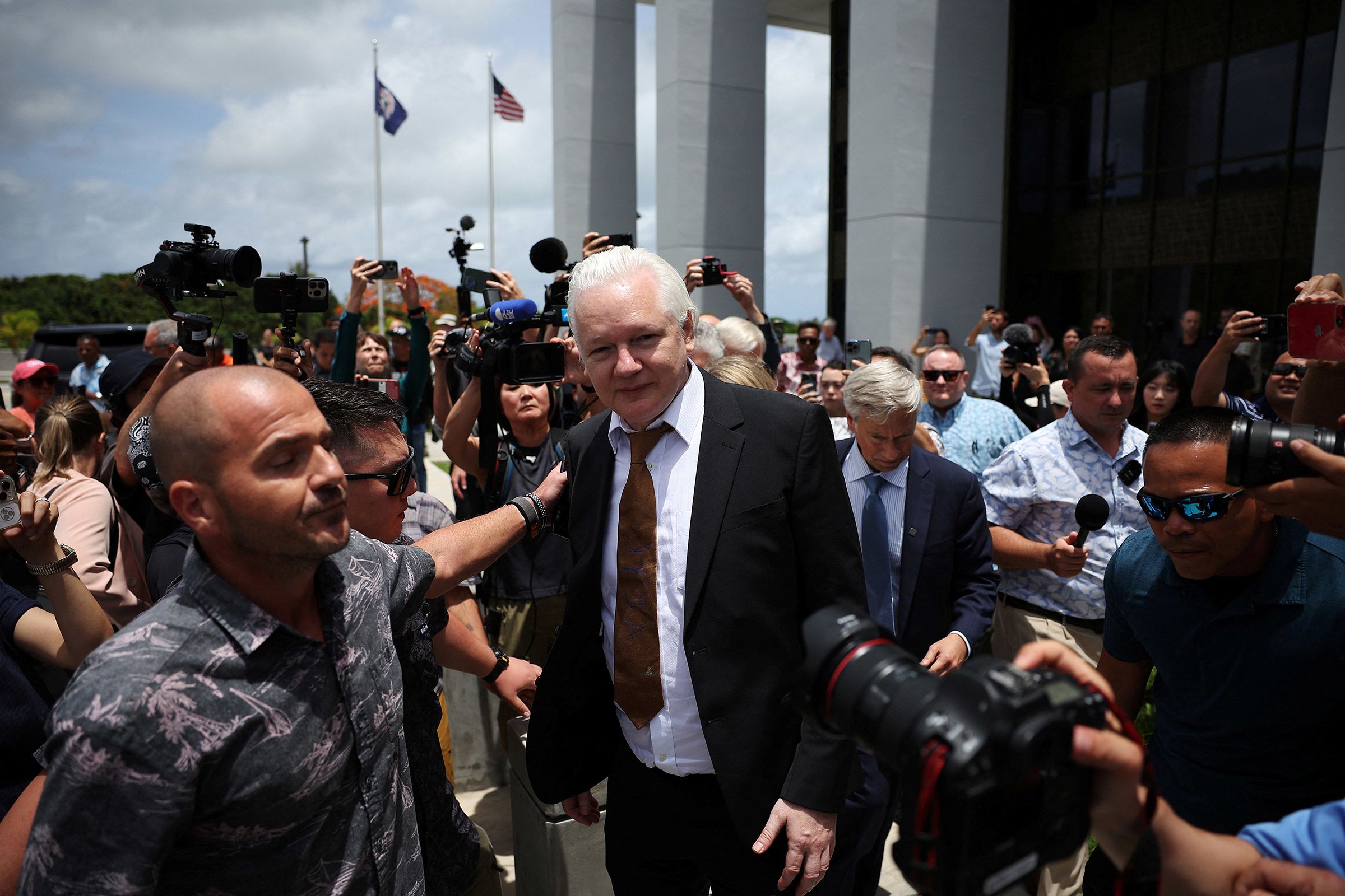 Assange in Saipan, Northern Mariana Islands.