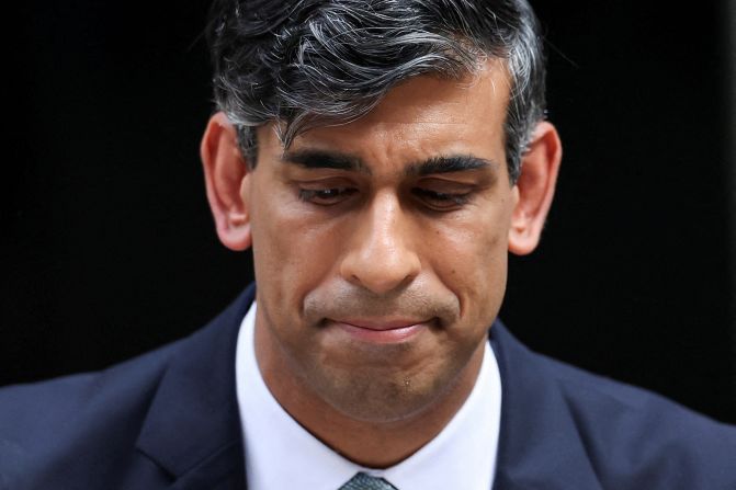 Sunak <a  target="_blank">delivers a speech</a> outside No. 10 Downing Street following the general election in July 2024. "I have heard your anger, your disappointment, and I take responsibility for this loss," he said.