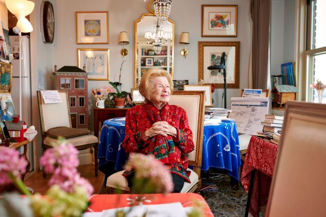 Dr. Ruth Westheimer, a talk show host and renowned sex therapist, in her apartment in New York on March 17, 2023. Taking the lessons of pandemic isolation -- and her adolescent diary -- Dr. LWestheimer, decided she should be New York's Loneliness Ambassador. And so she is.