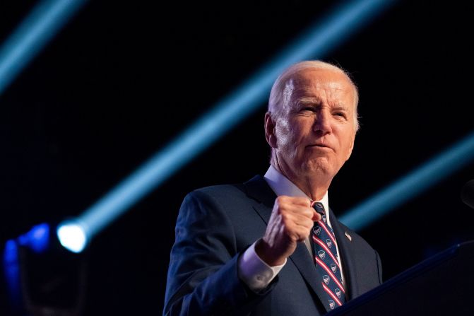 Biden speaks at a campaign event in Blue Bell, Pennsylvania, in January 2024.