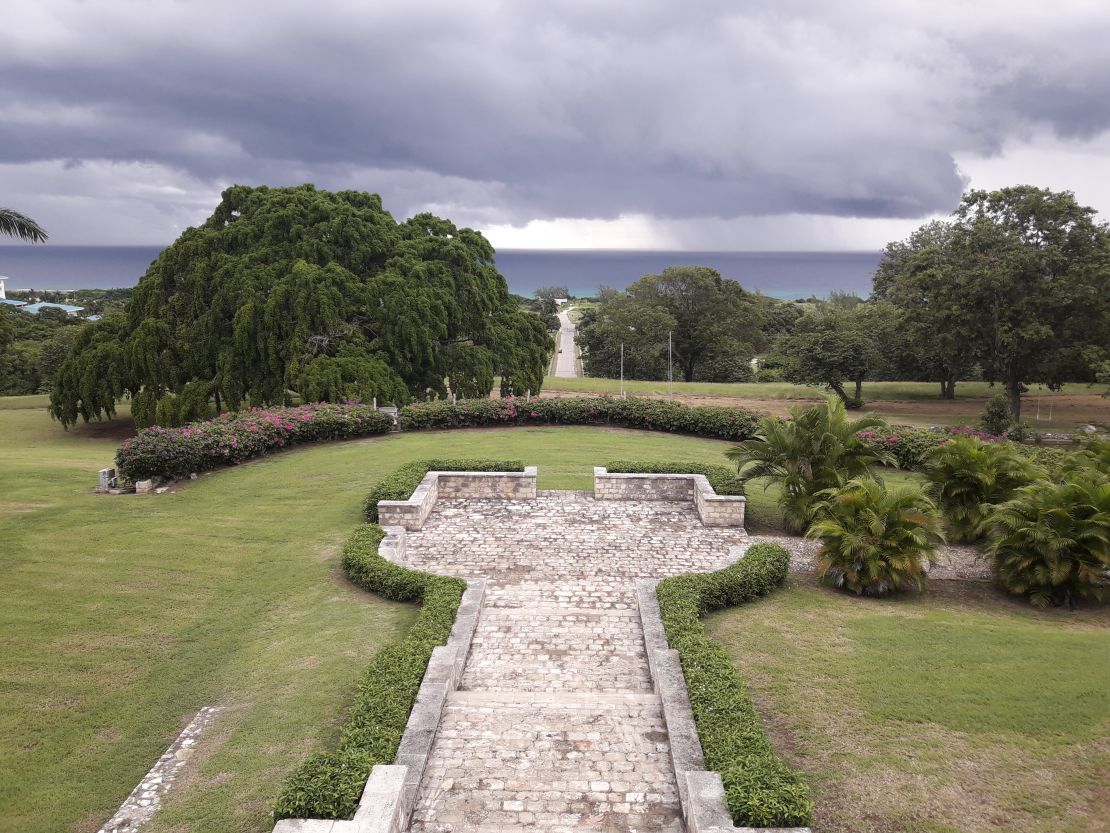 Though trees now block parts of the view, those who stood on the steps of the Great House during the 19th century could see perfectly to the coastline.