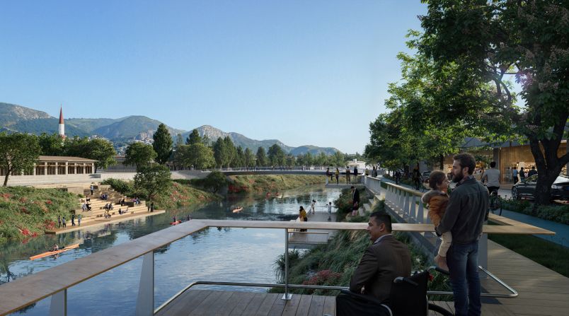 The nearby Asi River is a key part of the masterplan. Having formerly posed a large flooding risk due to its proximity to a swathe of buildings, under the new vision the river would be bordered by a range of parks, pocket gardens and other open spaces that would act as natural "green buffers" in the event of flooding. [Pictured, artist's rendering]