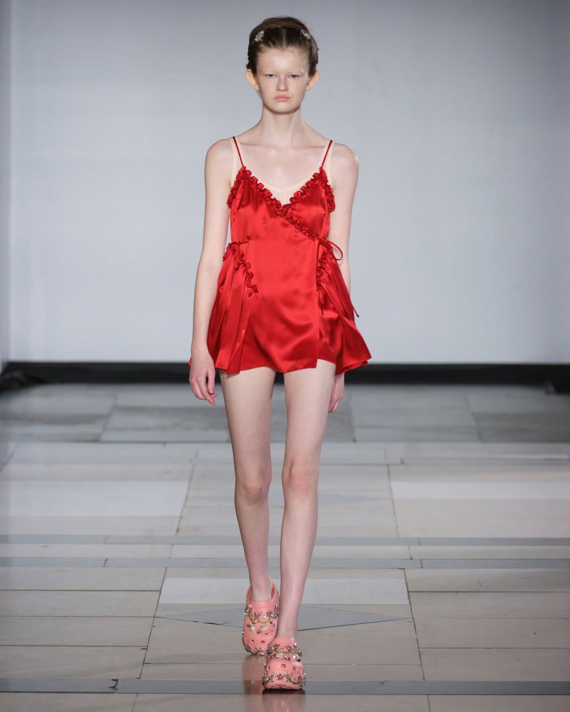 "Screaming, crying, laughing, dying, flirting," read the Simone Rocha show notes this season.