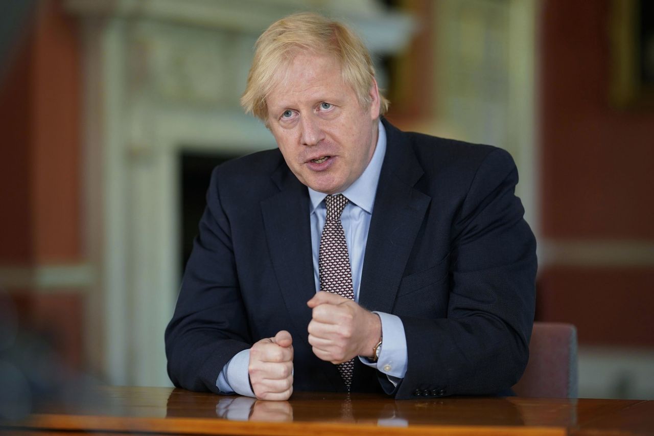 Britain's Prime Minister Boris Johnson delivers an address on lifting the country's lockdown amid the coronavirus pandemic on May 10. 