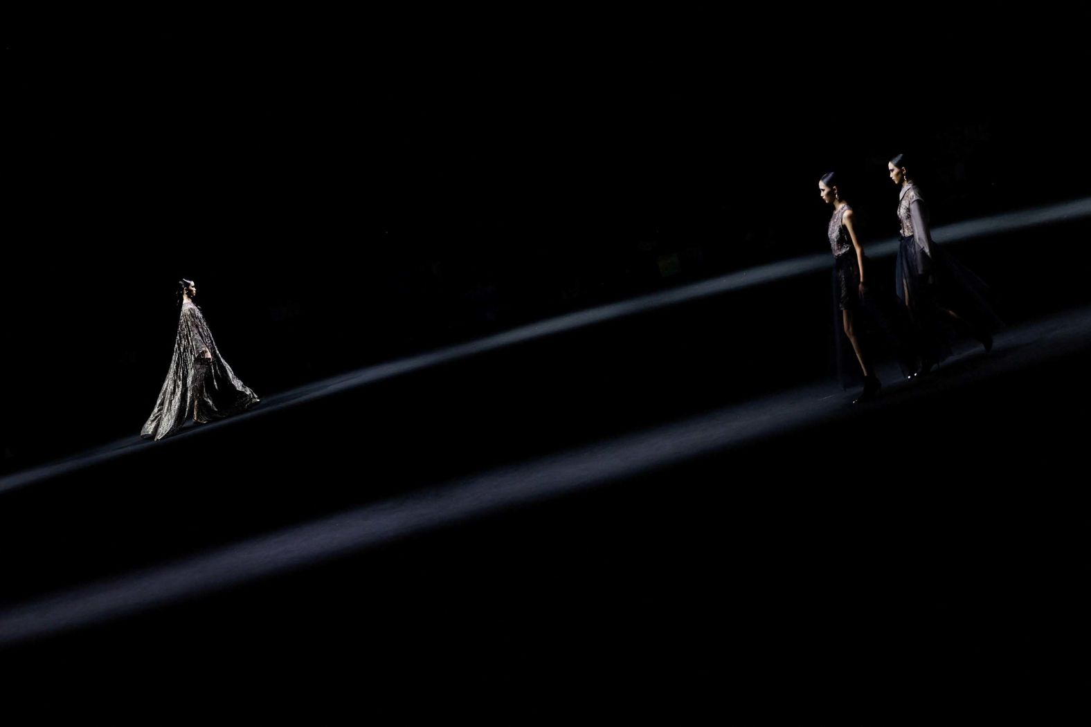 Models take part in a Yi Ming fashion show in Beijing on Friday, September 12.