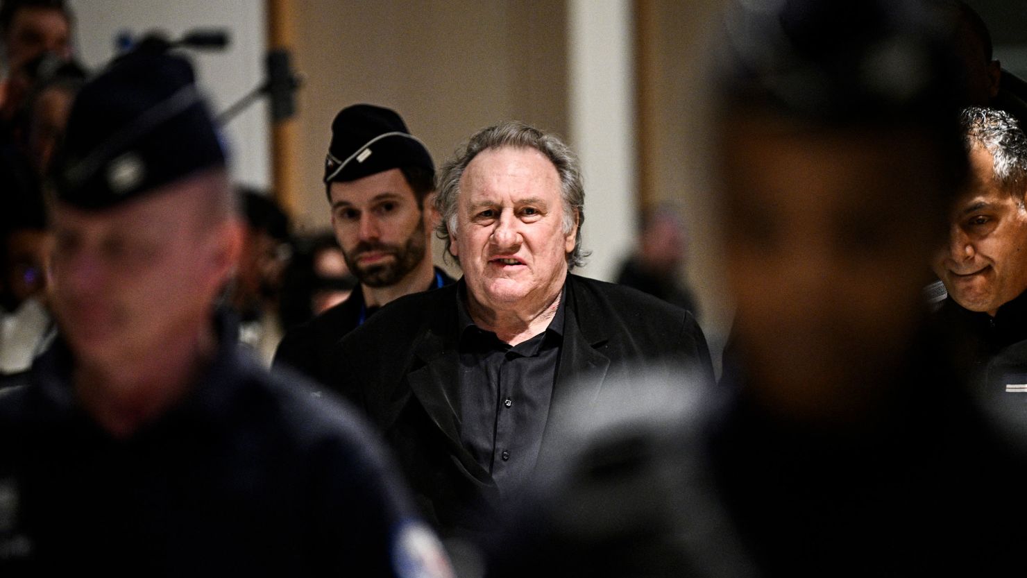 Gérard Depardieu leaves the Paris criminal court on March 24, 2025.