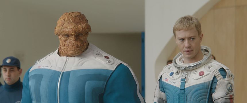 Ebon Moss-Bachrach voices Ben Grimm and Joseph Quinn portrays Johnny Storm in “The Fantastic Four: First Steps,” releasing on July 25, 2025.