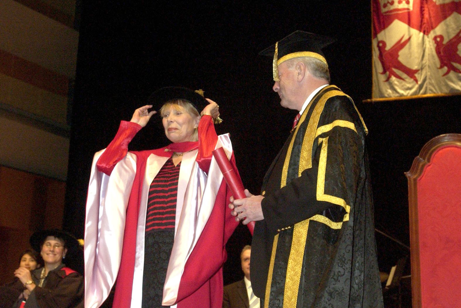 Mitchell receives an honorary degree from McGill University in Montreal, Canada, in 2004.