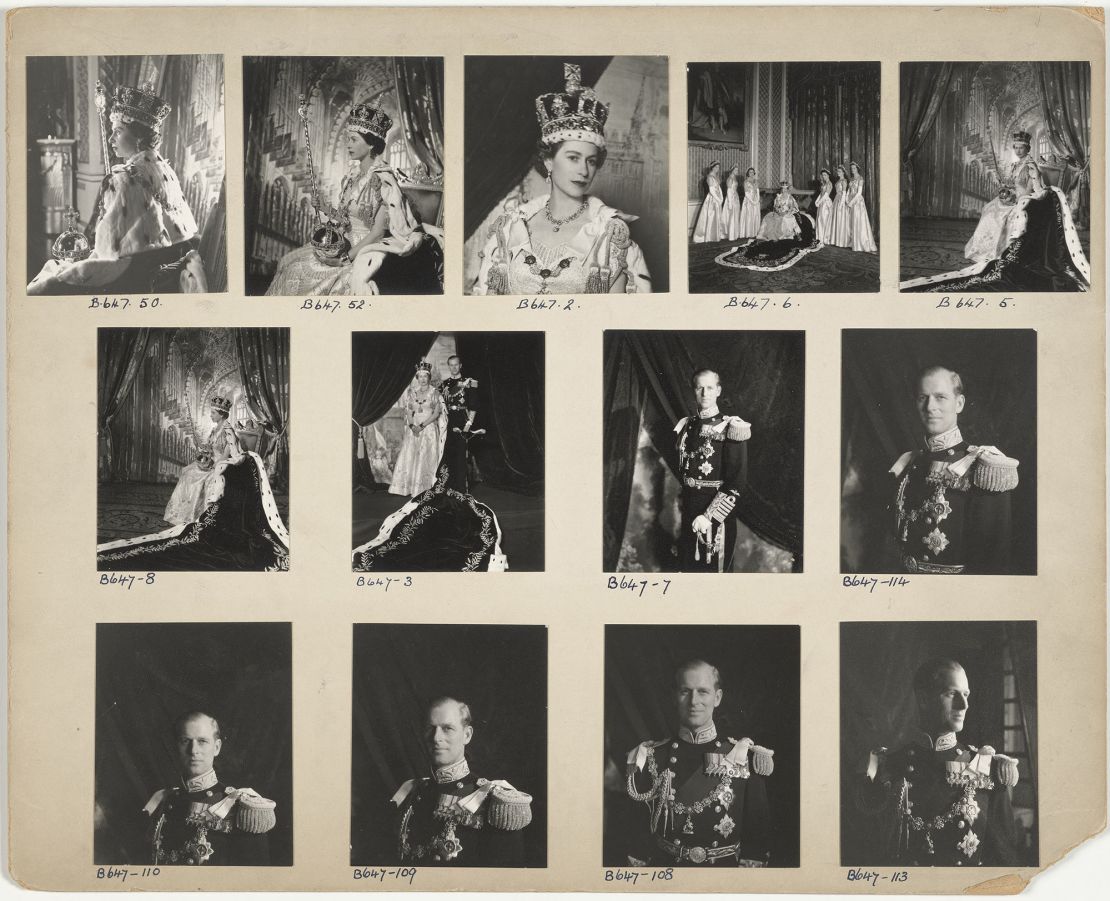 Proofs of Queen Elizabeth II and Prince Philip on Coronation Day, 1953.