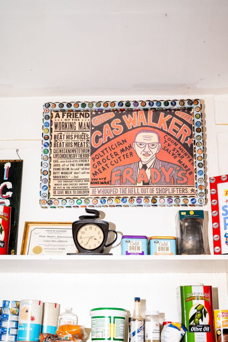 A sign behind the counter at Frady's offers reading material to customers as they wait for their food.
