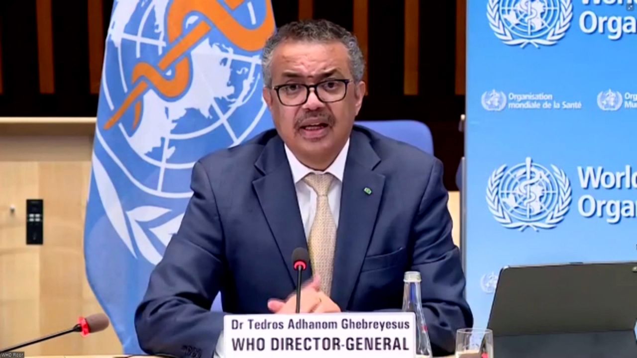 World Health Organization Director General Tedros Adhanom Ghebreyesus speaks during a press conference on Monday, March 29.?