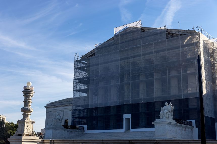 The US Supreme Court building in Washington, DC, on Thursday, October 2, 2025.