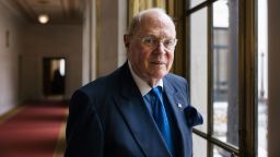 Retired Supreme Court Justice Anthony Kennedy in his chambers at the US Supreme Court in Washington, DC, on Wednesday, October 8, 2025.