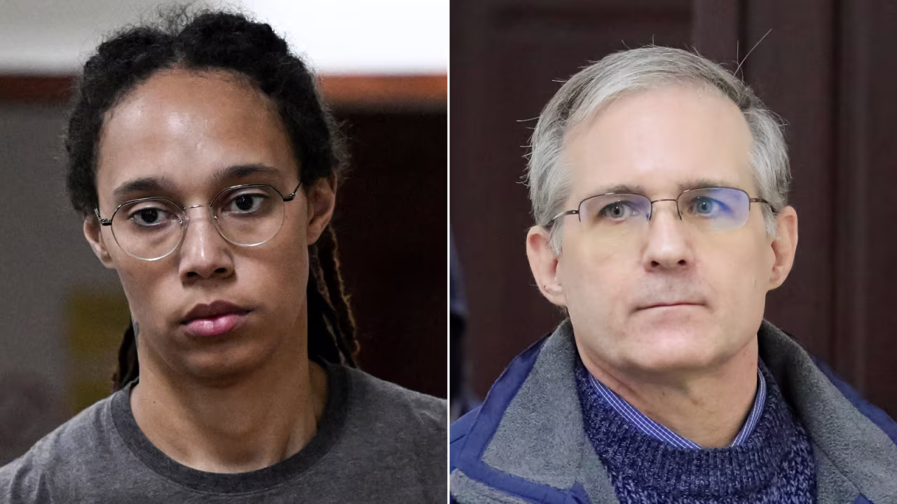 Brittney Griner (left) and Paul Whelan