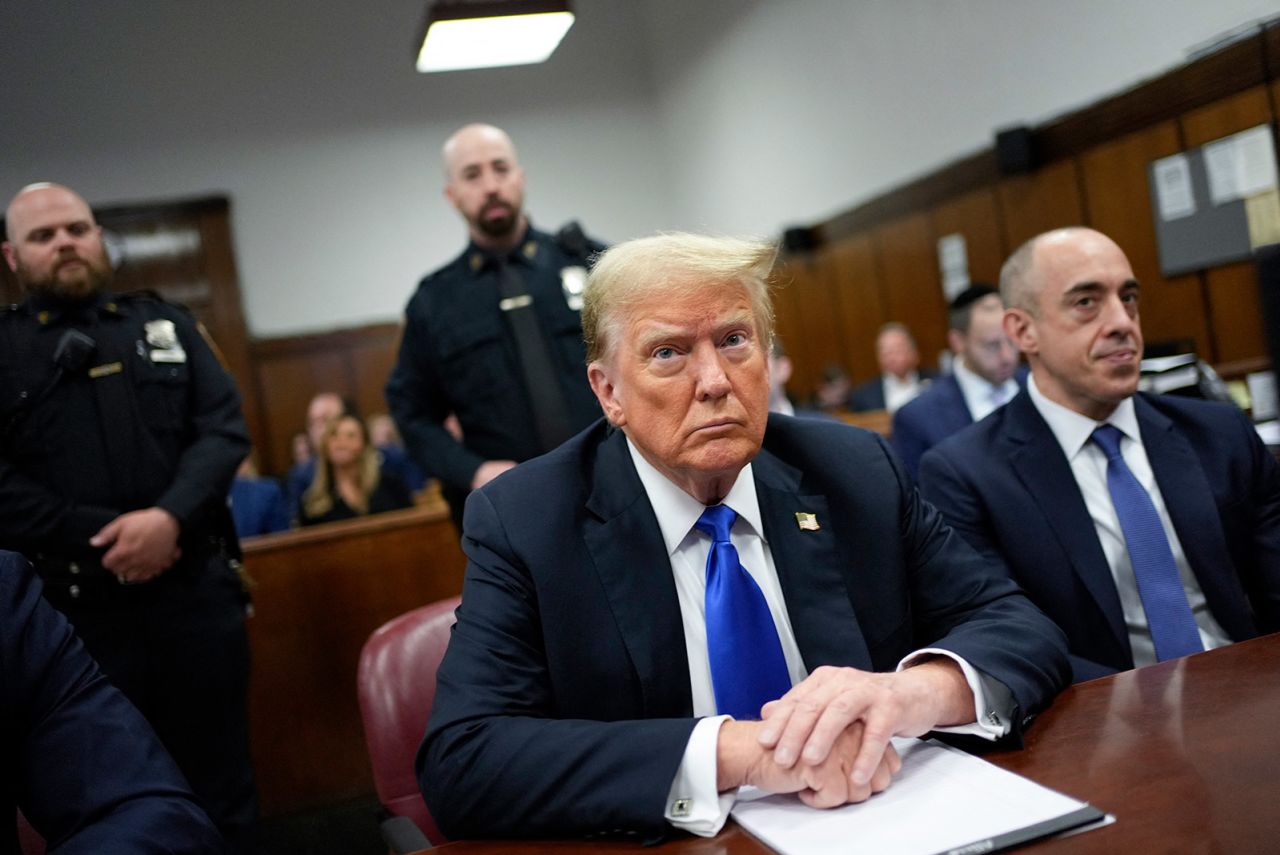 Former President Donald Trump sits in Manhattan Criminal Court in New York City, on May 30. Later that day, he was found guilty on 34 felony counts of falsifying business records in the first of his criminal cases to go to trial.