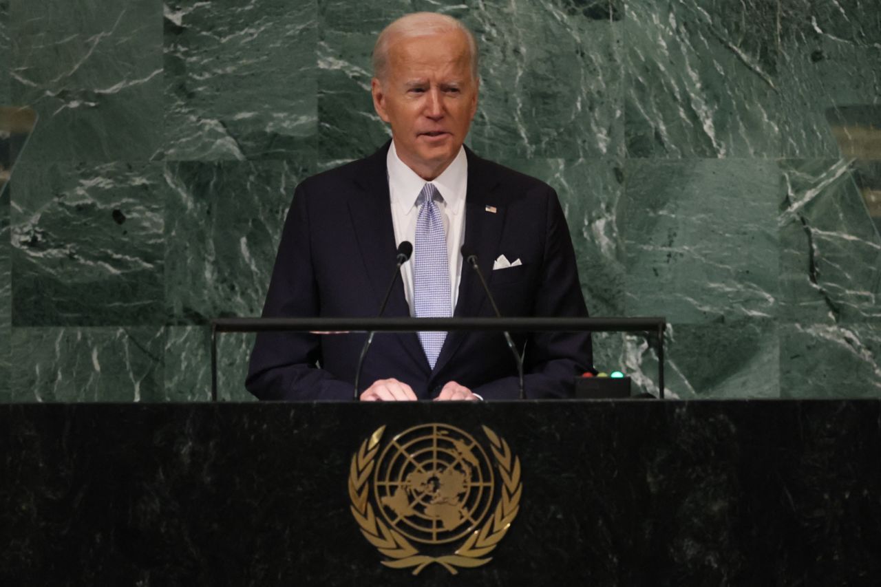 U.S. President Joe Biden addresses the 77th Session of the?United?Nations?General Assembly on September 21.