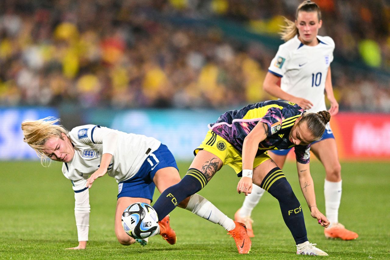 April 7, 2023, Rome, France: Manuela Vanegas of Colombia, Viviane Asseyi of  France (left) during the Women's Friendly football match between France  and Colombia on April 7, 2023 at Stade Gabriel-Montpied in