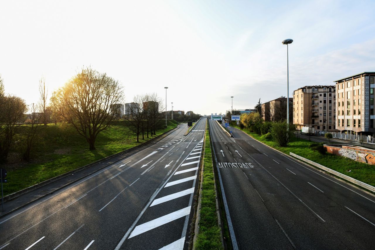 The Viale Alcide de Gasperi in Milan, Italy, on March 22.