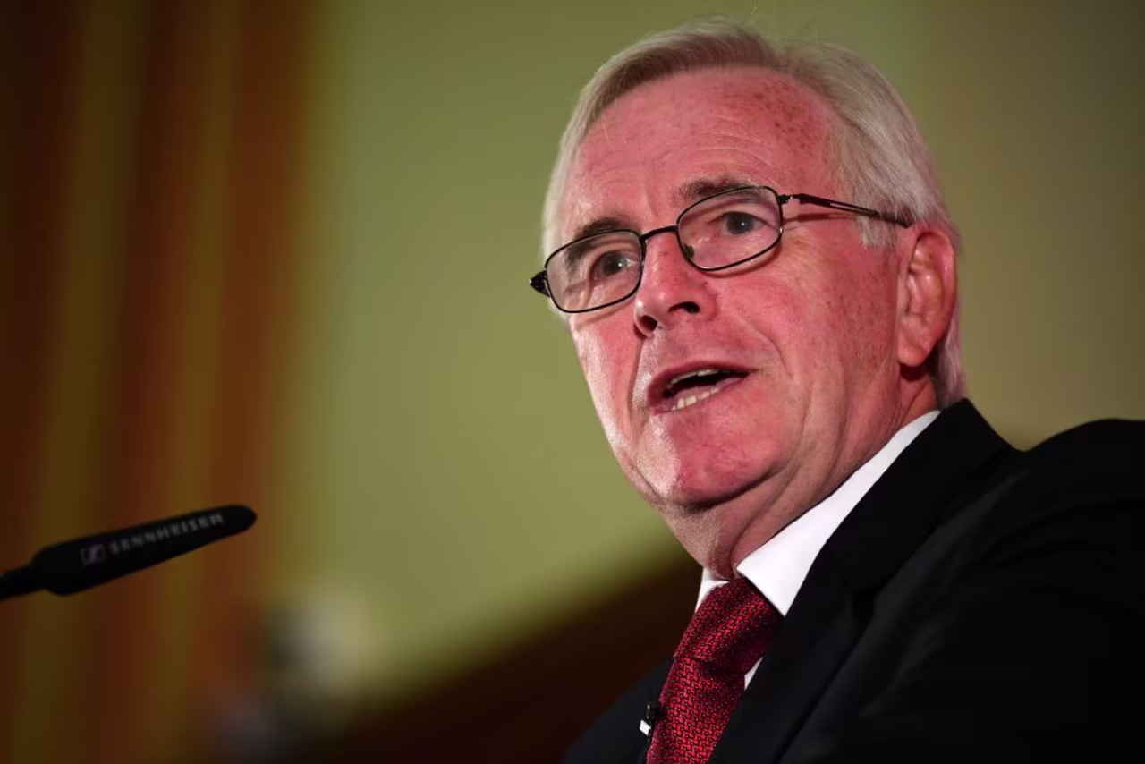 McDonnell giving a speech in London earlier this week.