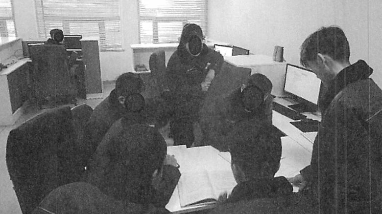 This photo from the US District Court District of Massachusetts shows North Korean information technology workers on a multi-member team that the US Department of Justice says works with the North Korean government to fund its regime. Note: Parts of the image provided by the US District Court District of Massachusetts have been obscured.