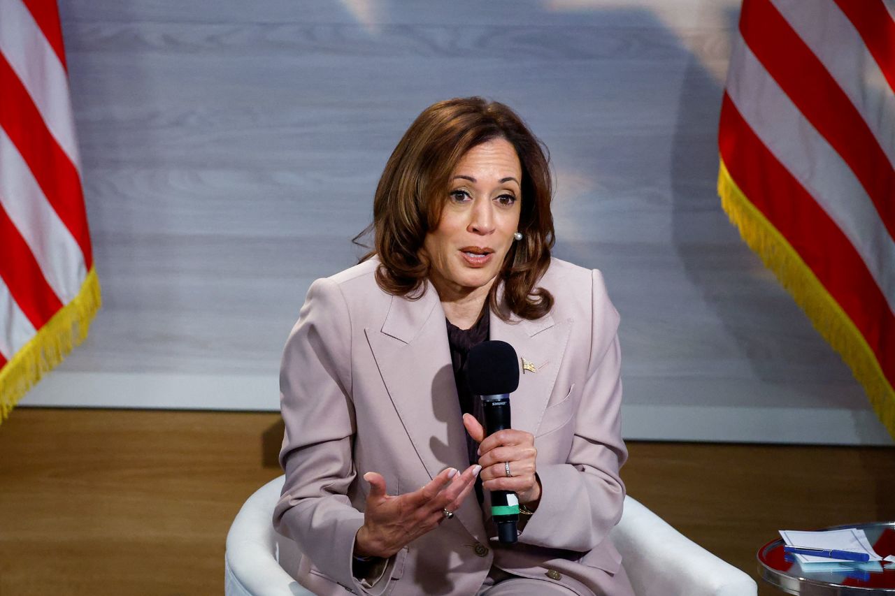 Vice President Kamala Harris addresses members of the National Association of Black Journalists in Philadelphia, on Tuesday.