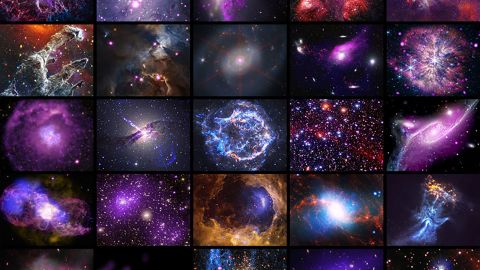 hese images were released to commemorate the 25th anniversary of Chandra. They represent the wide range of objects that the telescope has observed over its quarter century of observations. X-rays are an especially penetrating type of light that reveals extremely hot objects and very energetic physical processes.  The images range from supernova remnants, like Cassiopeia A, to star-formation regions like the Orion Nebula, to the region at the center of the Milky Way. This montage also contains objects beyond our own Galaxy including other galaxies and galaxy clusters.