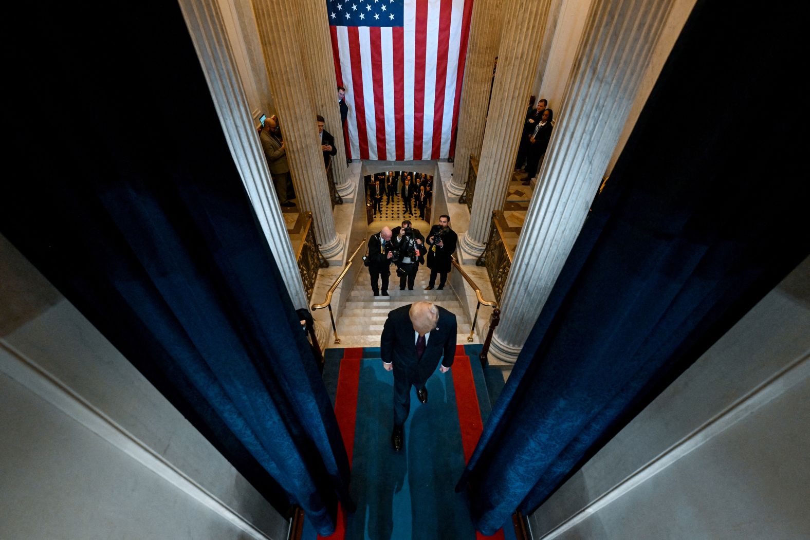 Donald Trump enters the stage for his second inauguration as US president on Monday, January 20.