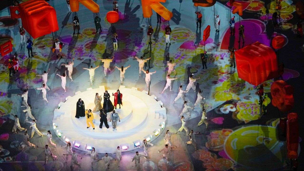 Artists perform during the closing ceremony held before the final.