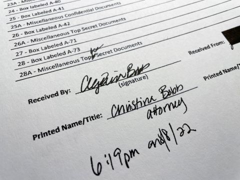 Former President Donald Trump's attorney Christina Bobb signed two "receipts for property" on August 8. 