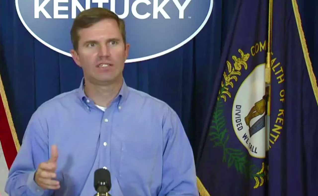 Kentucky Gov. Andy Beshear speaks during a press conference on Wednesday, August 19.
