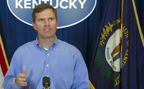 Kentucky Gov. Andy Beshear speaks during a press conference on Wednesday, August 19.