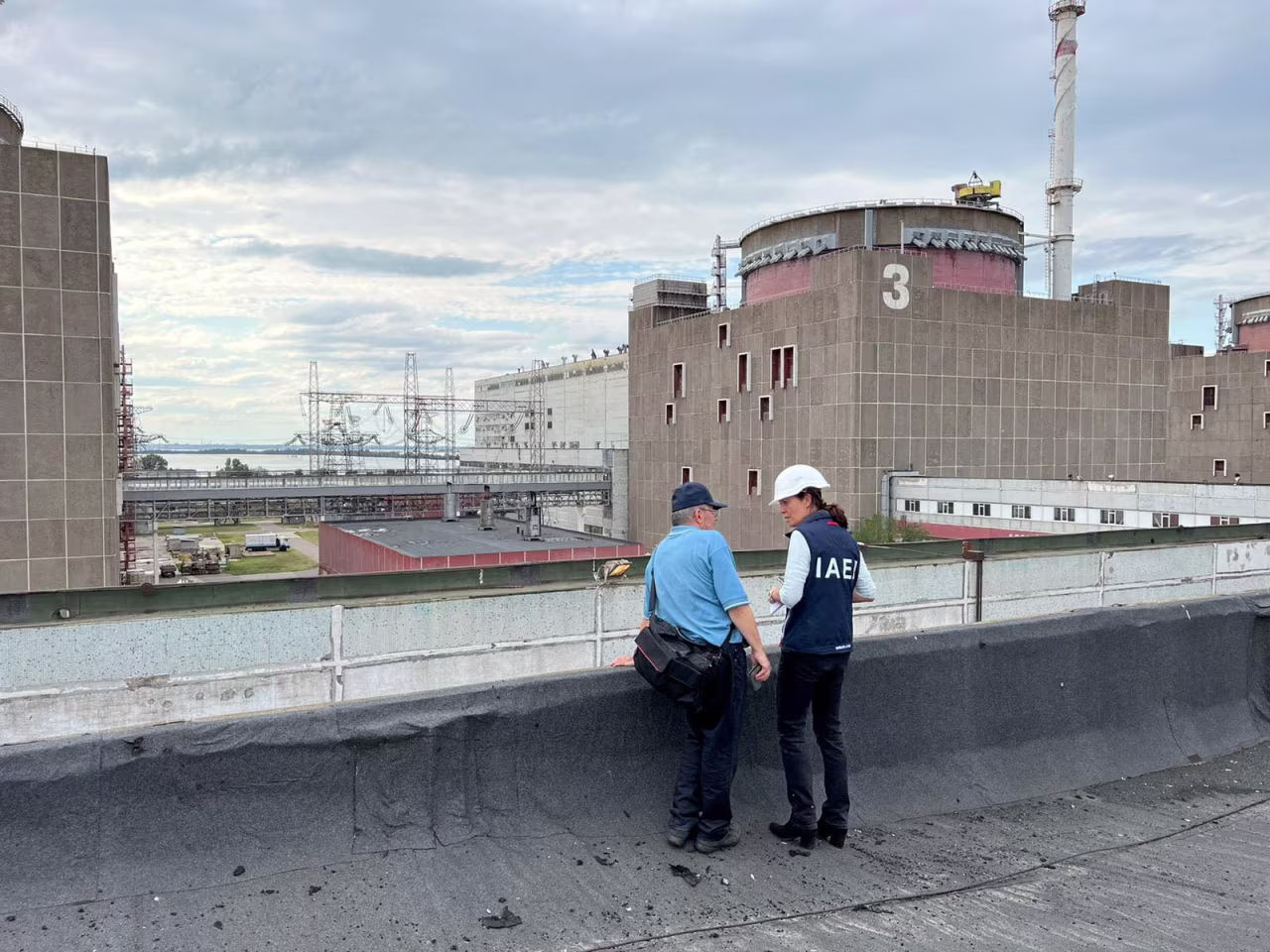 Members of the International Atomic Energy Agency (IAEA) expert mission visit the Russian-controlled Zaporizhzhia nuclear power plant on September 1, 
