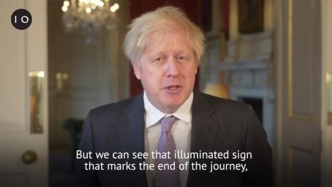 UK Prime Minister Boris Johnson speaks during his New Year's address on December 31. 