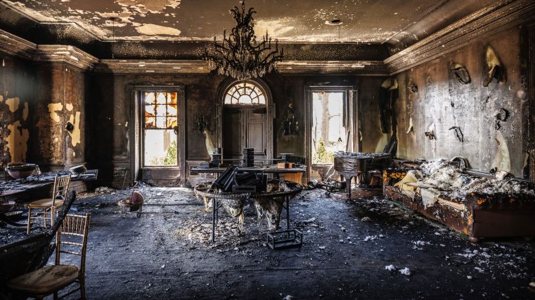 This photo released by the Commonwealth of Pennsylvania shows damage to the Pennsylvania Governor's Residence in Harrisburg, Pennsylvania, after a fire Sunday, April 13, 2025.