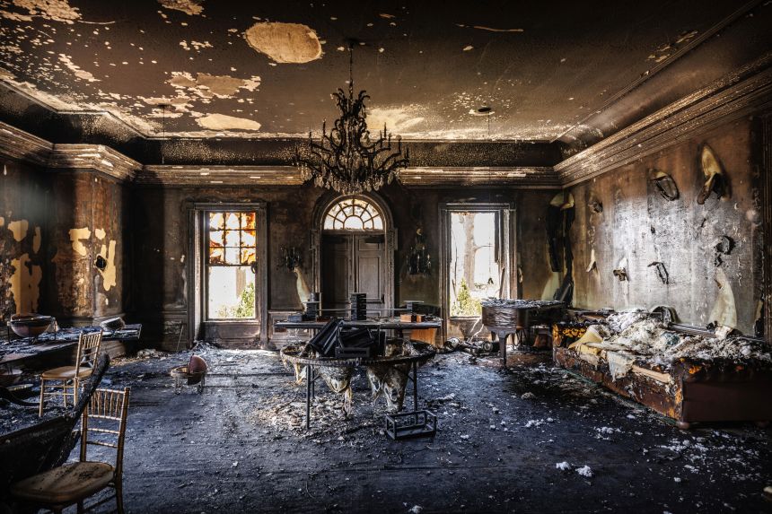This photo released by the commonwealth of Pennsylvania shows damage to the governor's residence in Harrisburg after a fire on April 13.