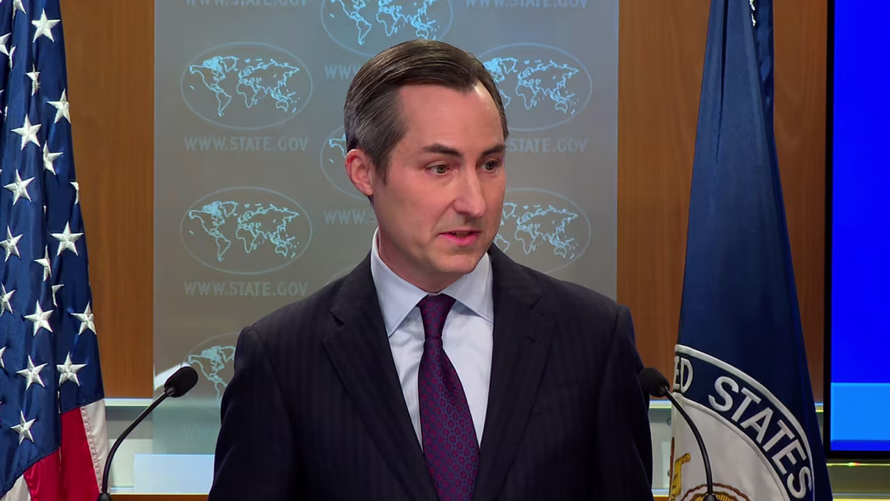 State Department spokesperson Matthew Miller speaks during a briefing on Monday, March 11. 