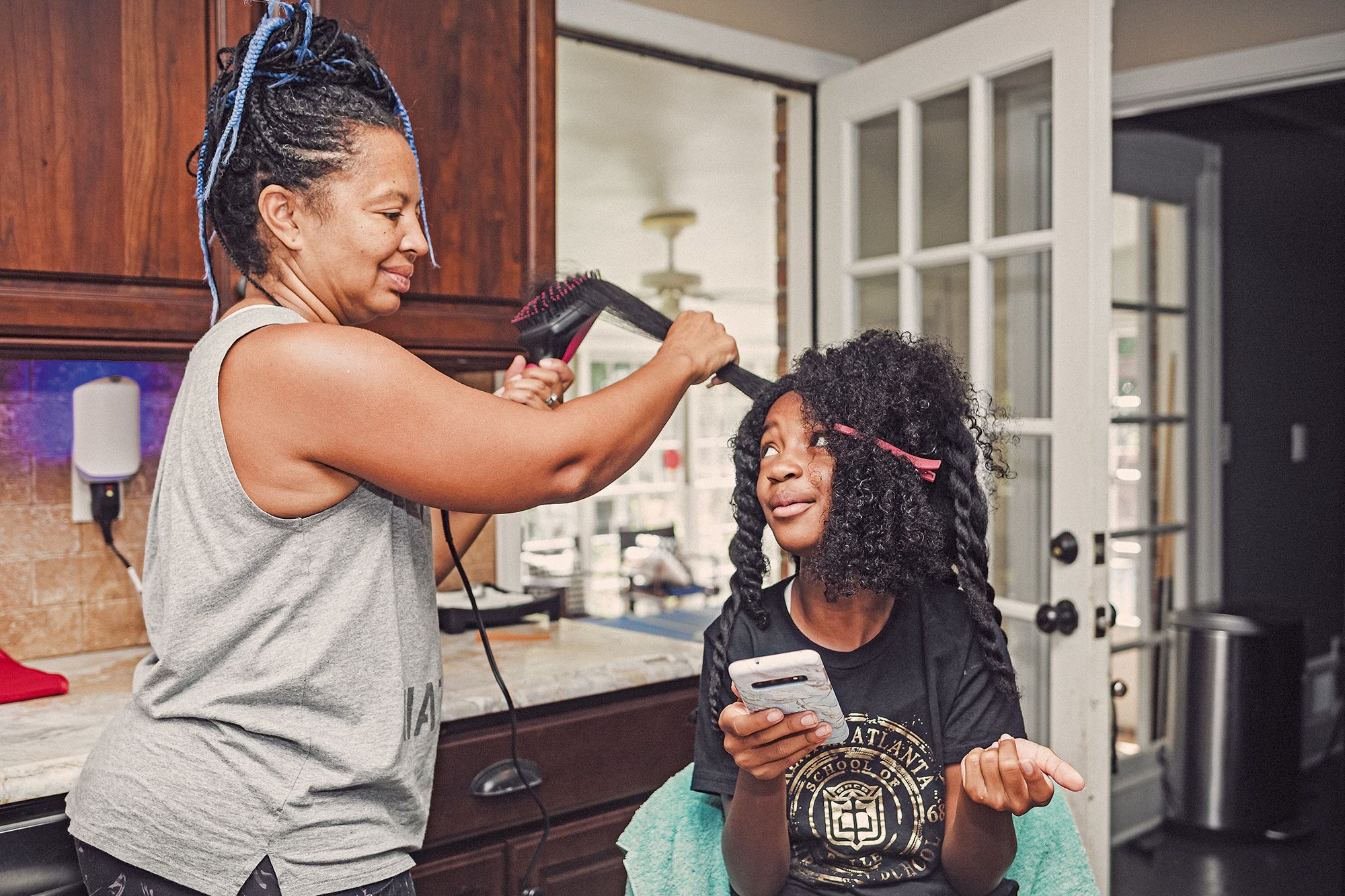 The "Wash Day' routine — which can last from a few hours to days plural — usually includes a pre-wash and de-tangle, a wash, a deep condition, a leave-in conditioner (and oil) and then styling to finish.