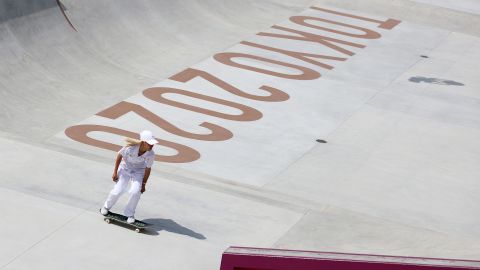 Japan's Aori Nishimura competes during the street prelims on July 26.