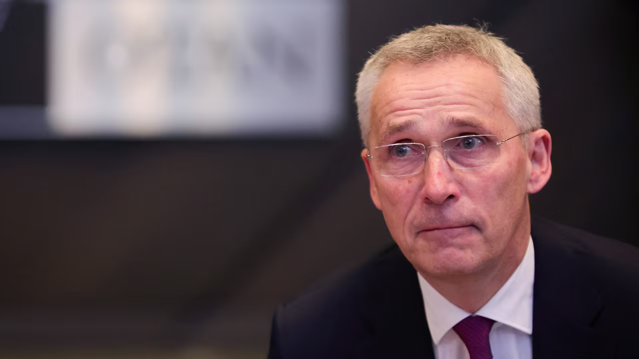 NATO Secretary General Jens Stoltenberg attends a meeting in Brussels, Belgium, on April 5. 