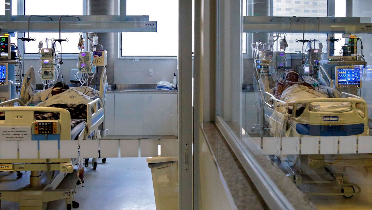 Covid-19 patients in the intensive care unit of Emilio Ribas Hospital in Sao Paulo, Brazil, on March 17.