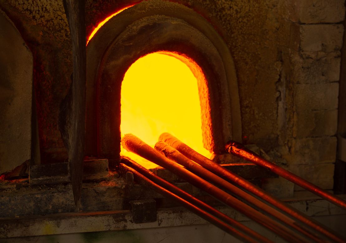 The furnaces at Wave Murano Glass were specially designed to reduce energy use.