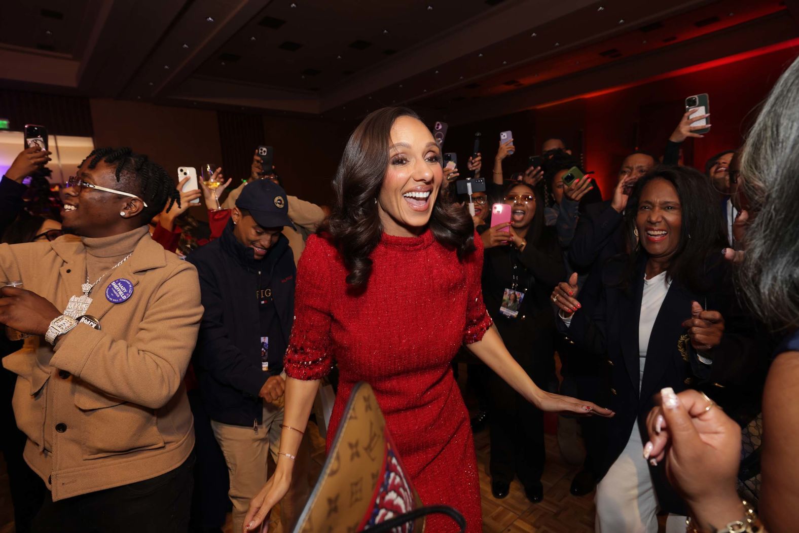 Detroit Mayor-elect Mary Sheffield celebrates with supporters at her victory party on Tuesday, November 4. She will be <a href="index.php?page=&url=https%3A%2F%2Fwww.cnn.com%2F2025%2F11%2F05%2Fpolitics%2Fhistoric-firss-tuesday-election-winners">the city’s first female mayor</a>.
